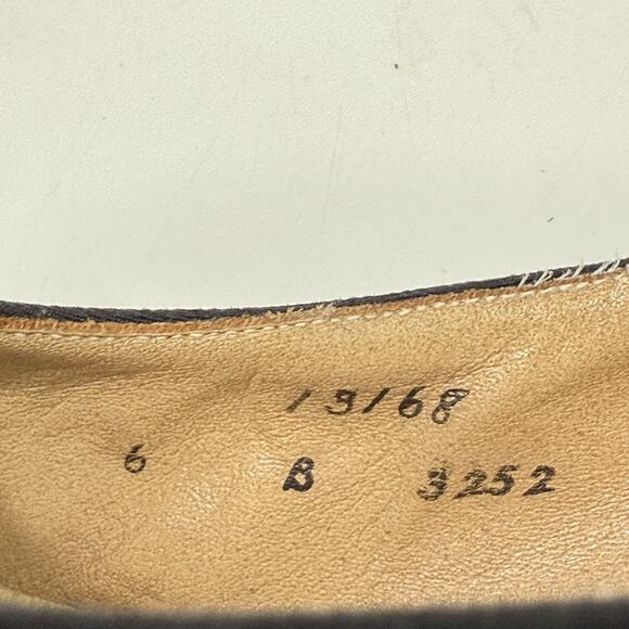 Newton Elkin Lord And Taylor Black Heels Pumps Size 6 B Vintage Fabric Solid - Picture 7 of 11